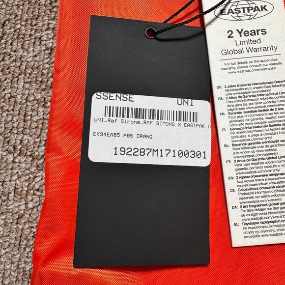 Raf Simons Orange Eastpack Edition Loop Waistbag Pouch Excellent Condition - Picture 4 of 7